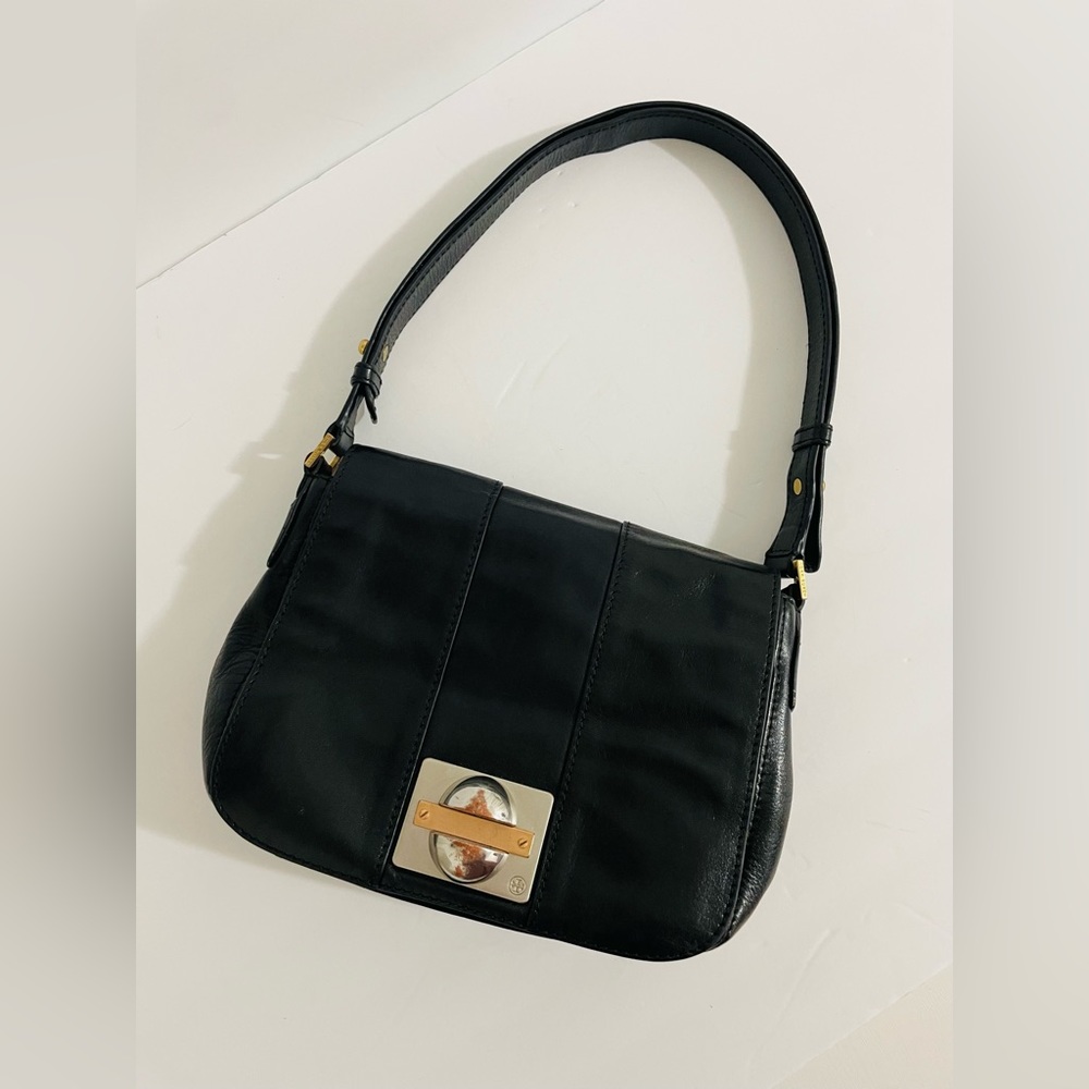 Tory Burch Vintage Black Leather Shoulder Bag